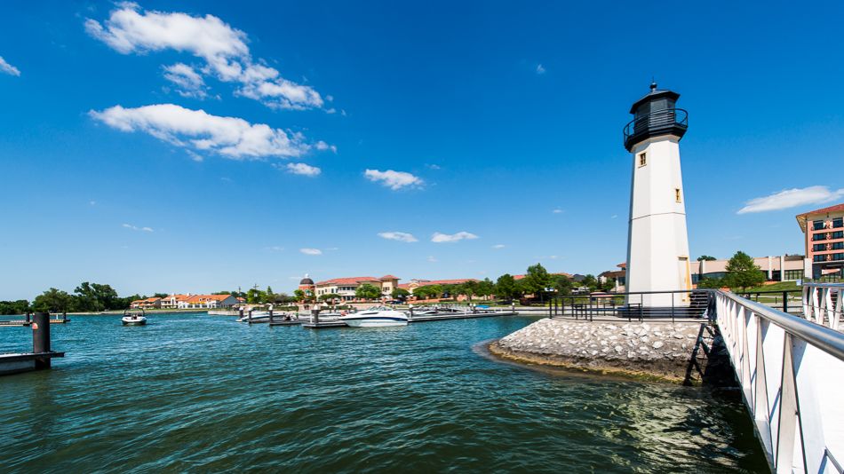 Rockwall Harbor lighthouse and marina — Lake Ray Hubbard, TX